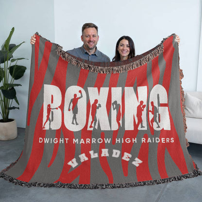 Personalized Boxing Woven Blanket Throw – Custom Boxer Gift