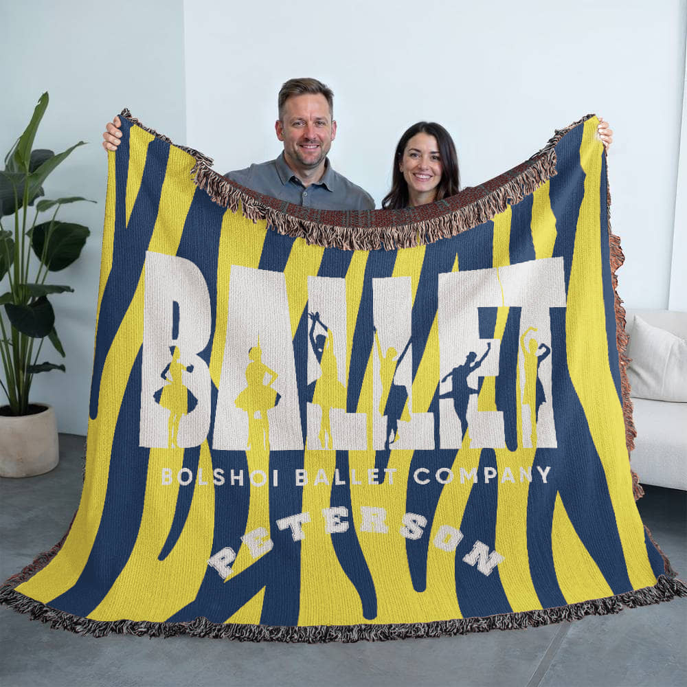Personalized Ballet Woven Blanket Throw – Custom Dancer Gift