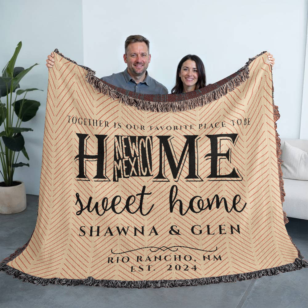 Personalized New Mexico State Woven Blanket – Custom Home Gift for Couples