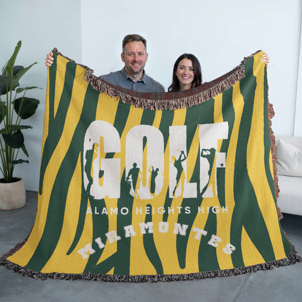 Personalized Golf Woven Blanket Throw – Custom Golfer Gift