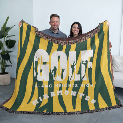 Personalized Golf Woven Blanket Throw – Custom Golfer Gift