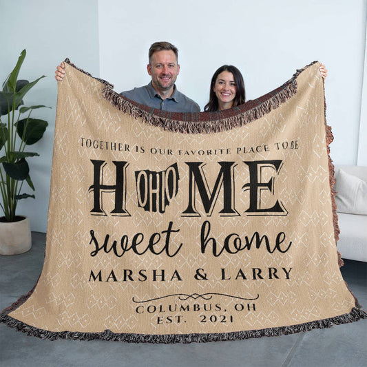 Personalized Ohio State Woven Blanket – Custom Home Gift for Couples