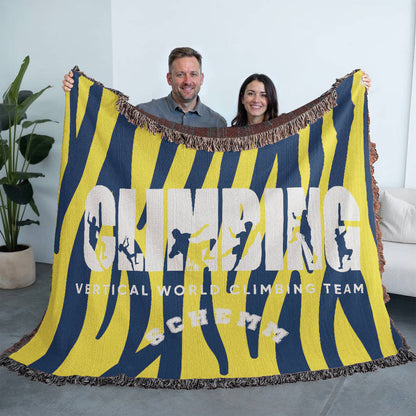 Personalized Climbing Woven Blanket Throw – Custom Rock Climber Gift