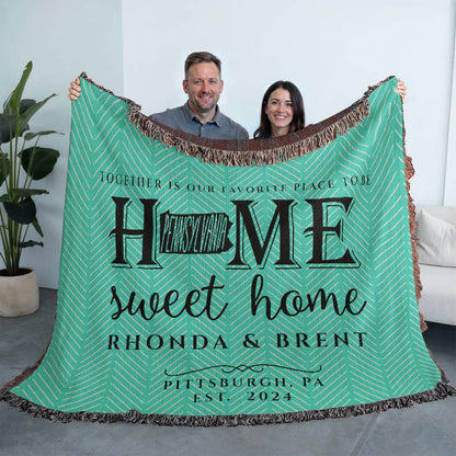 Personalized Pennsylvania State Woven Blanket – Custom Home Gift for Couples