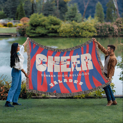 Personalized Cheer Team Woven Blanket Throw – Custom Cheerleader Gift