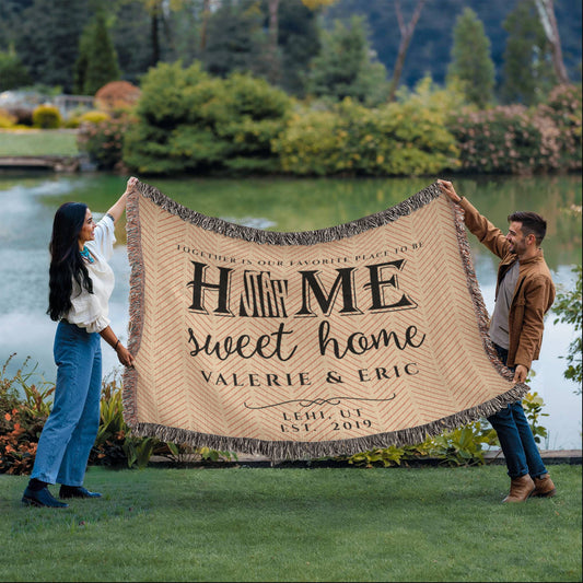 Personalized Utah State Woven Blanket – Custom Home Gift for Couples