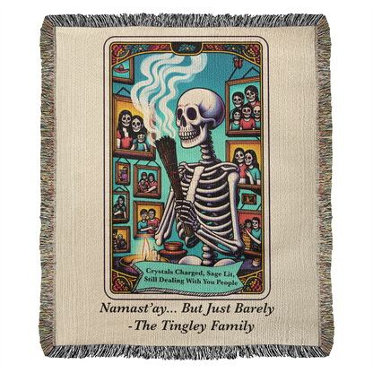 Personalized Not Enough Sage Tarot Card Woven Blanket Custom Gift Throw