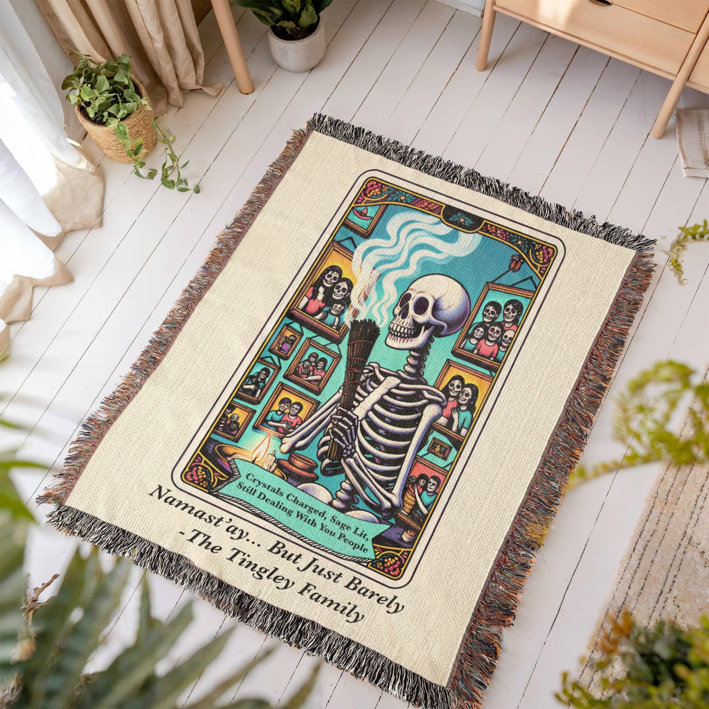 Personalized Not Enough Sage Tarot Card Woven Blanket Custom Gift Throw