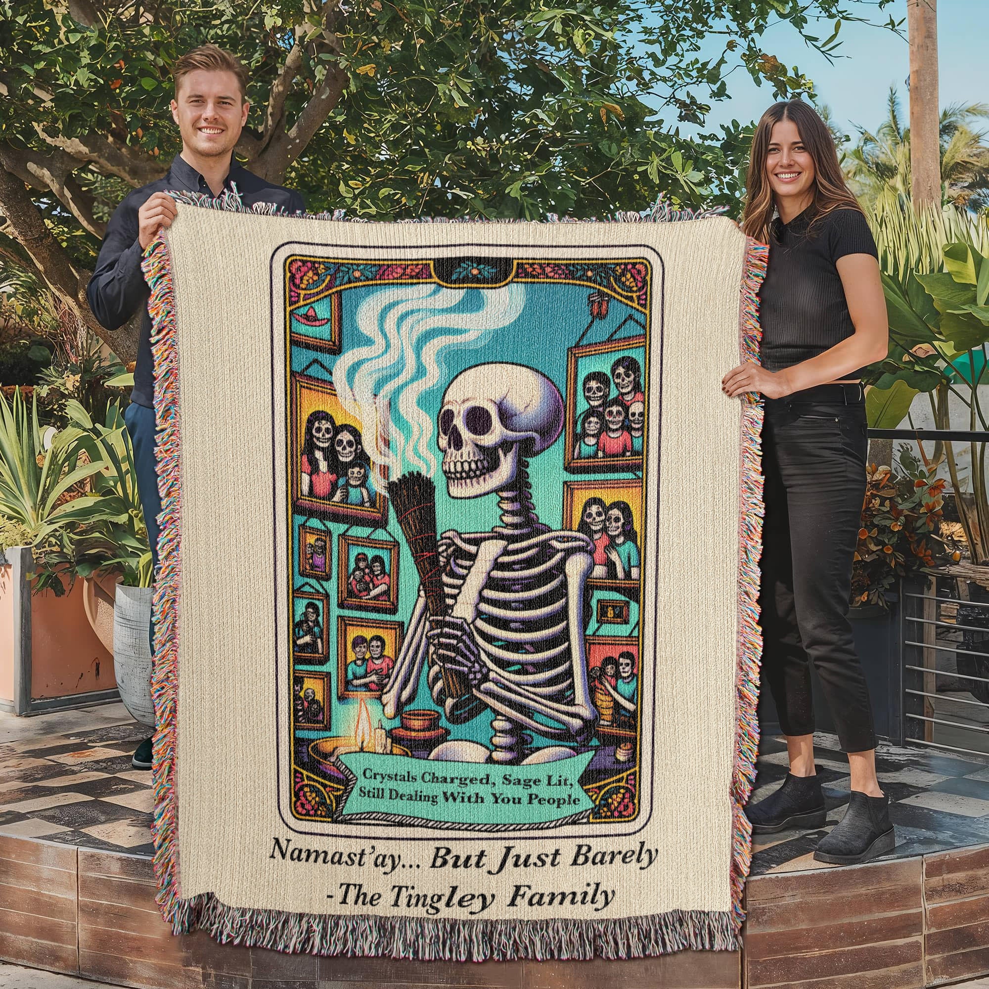 Personalized Not Enough Sage Tarot Card Woven Blanket – Custom Gift, Fleece/Sherpa Throw