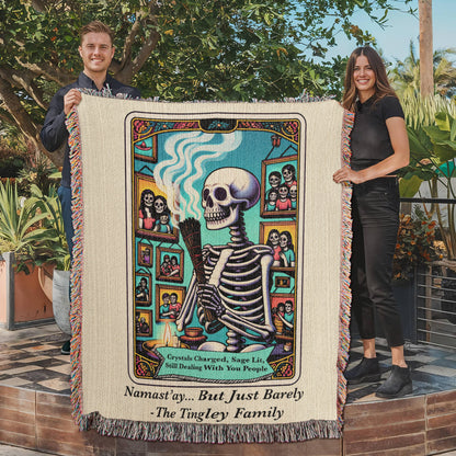 Personalized Not Enough Sage Tarot Card Woven Blanket Custom Gift Throw