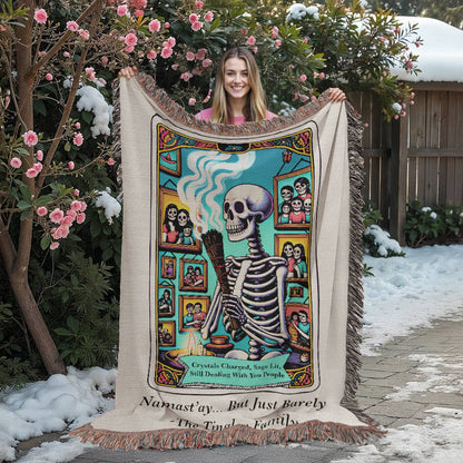 Personalized Not Enough Sage Tarot Card Woven Blanket Custom Gift Throw