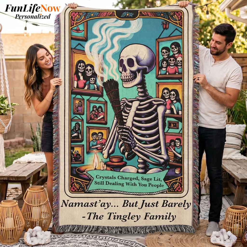 Personalized Not Enough Sage Tarot Card Woven Blanket Custom Gift Throw