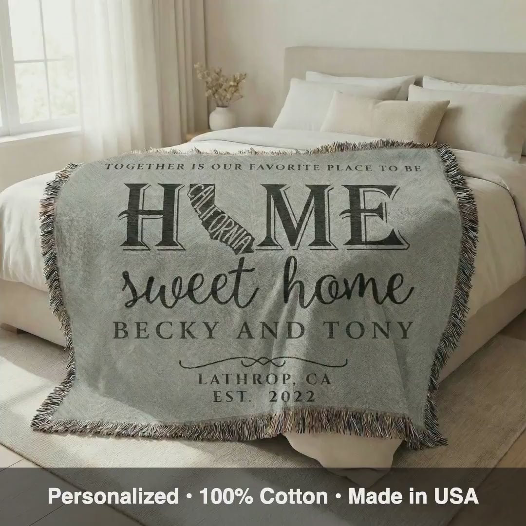 California Personalized State Blanket – Custom Golden State Home Throw Gift