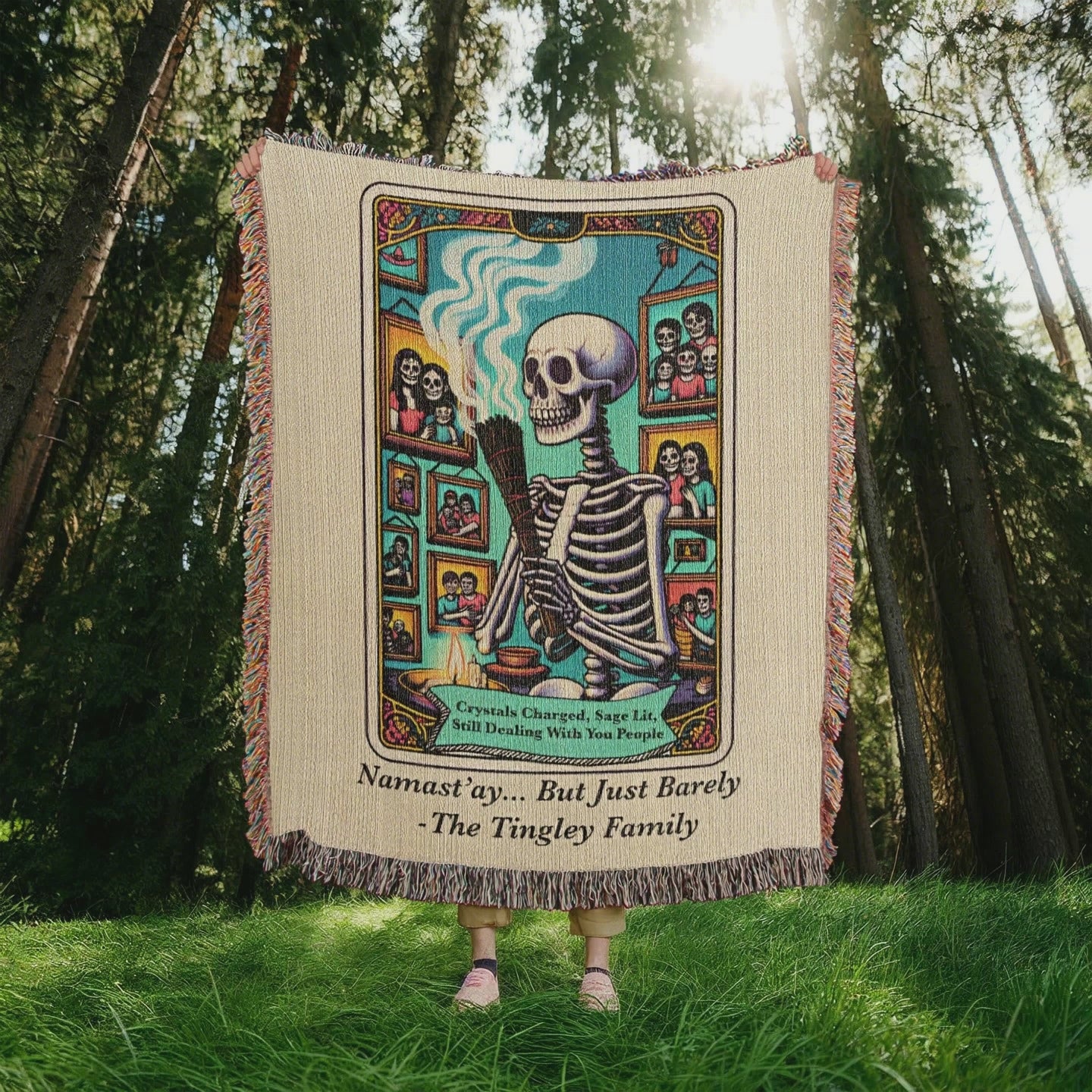 Personalized Not Enough Sage Tarot Card Woven Blanket  available at funlifenow.com