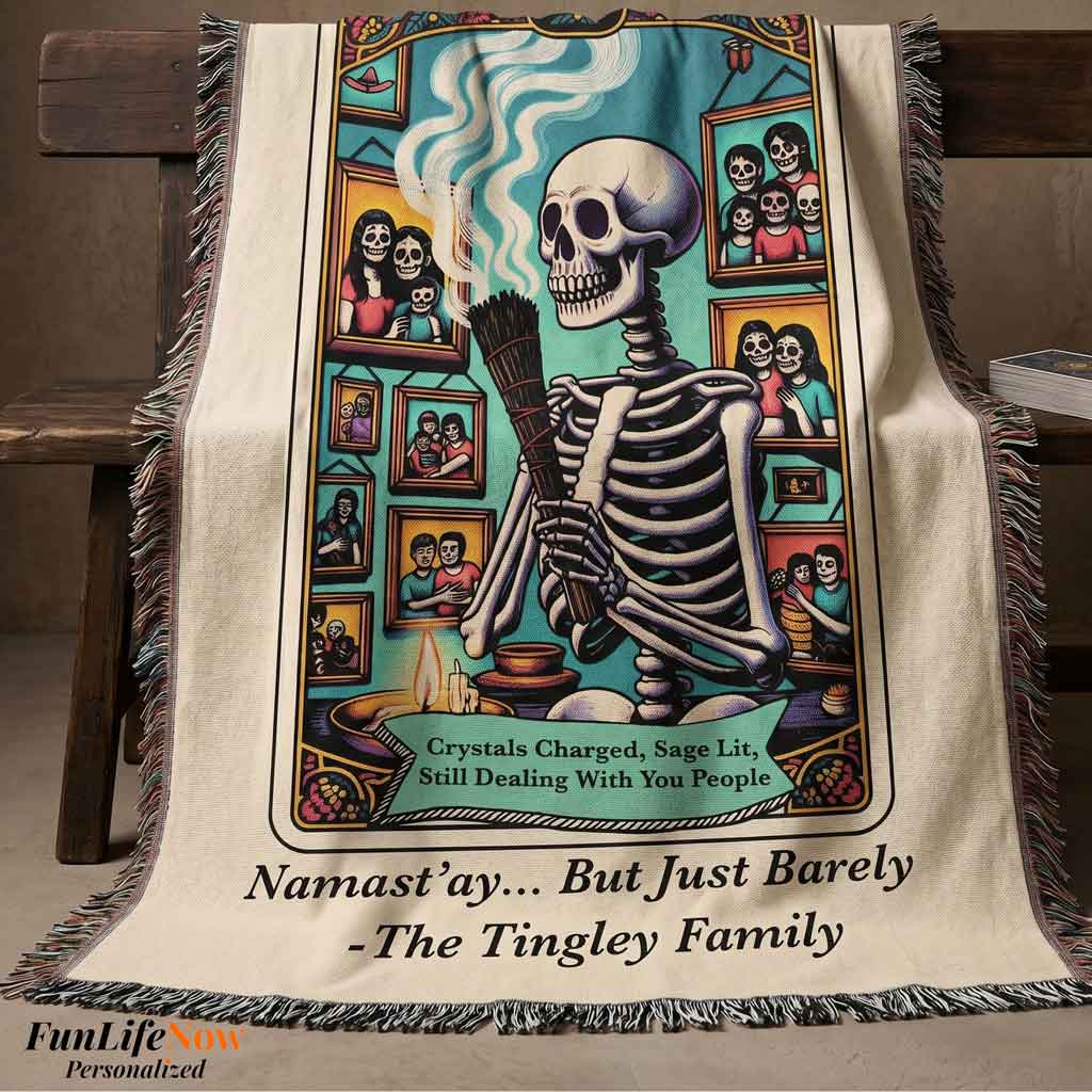 Personalized Not Enough Sage Tarot Card Woven Blanket Custom Gift Throw