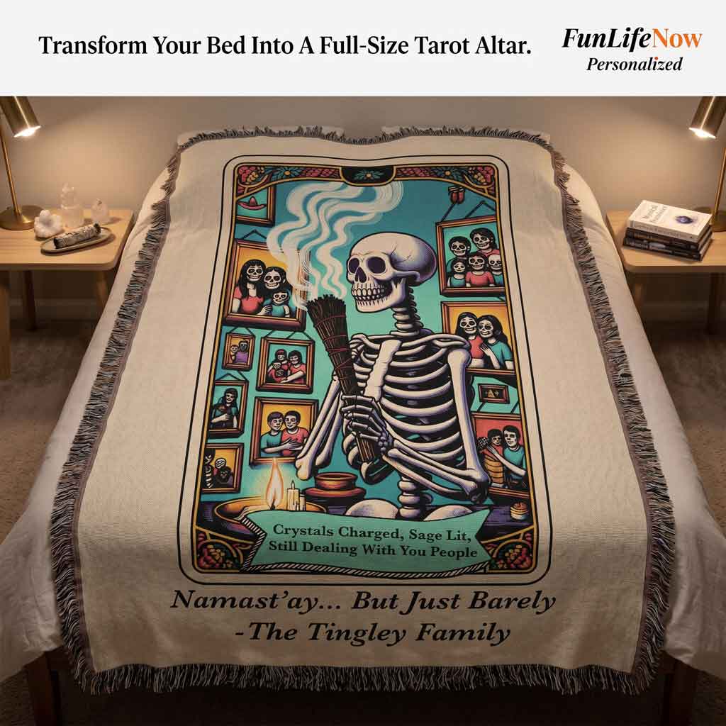 Personalized Not Enough Sage Tarot Card Woven Blanket Custom Gift Throw