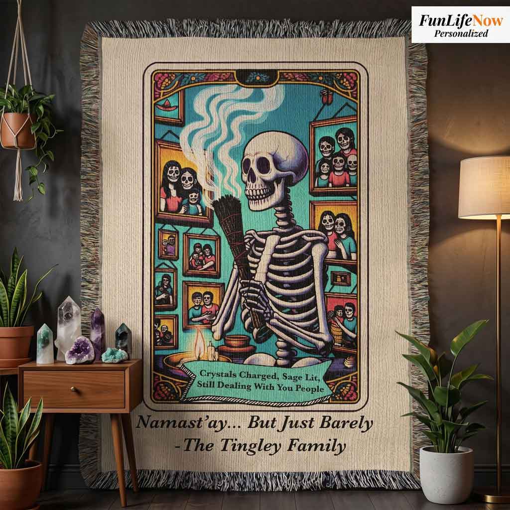 Personalized Not Enough Sage Tarot Card Woven Blanket Custom Gift Throw