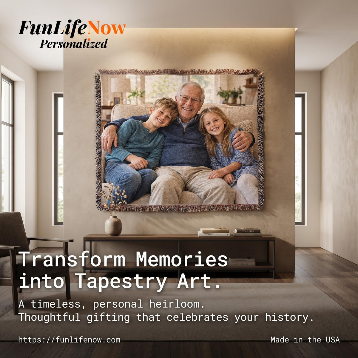 Custom Woven Photo Blanket Horizontal – Your Memories, Woven to Last