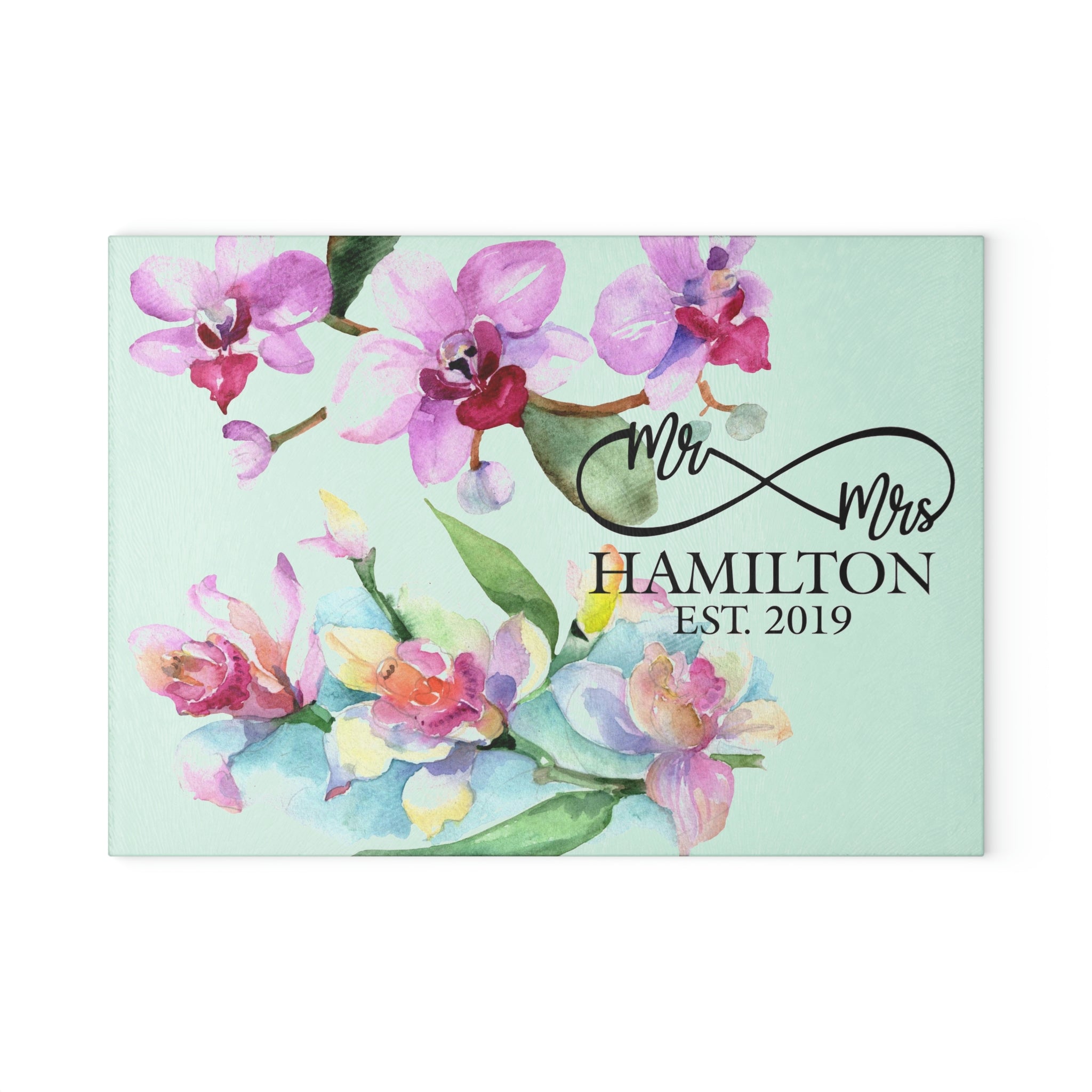 Personalized Lilly Flowers Glass Cutting Board – 20 Custom Designs, Tempered Glass, Housewarming, Wedding & Real Estate Gifts - Available in 2 Sizes: 8x11 & 11x15  - DESIGN 7