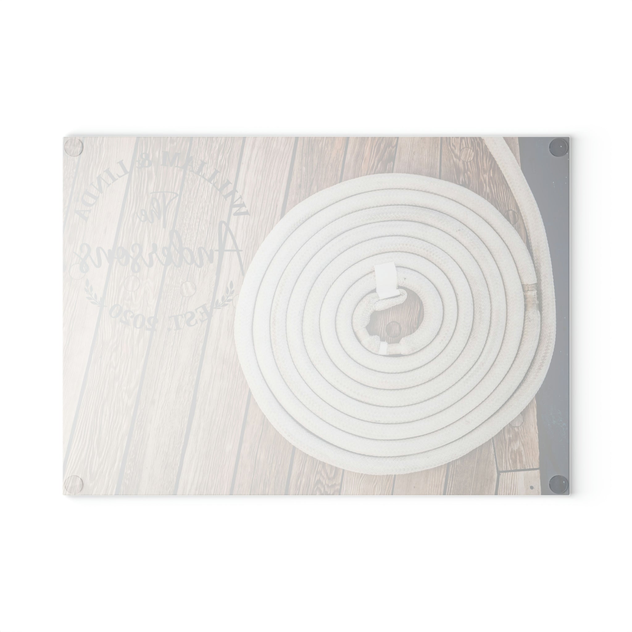 Personalized Boat Dock Rope Coil Cutting Board – 20 Custom Designs, Tempered Glass, Housewarming, Wedding & Real Estate Gifts - Available in 2 Sizes: 8x11 & 11x15 - DESIGN 11
