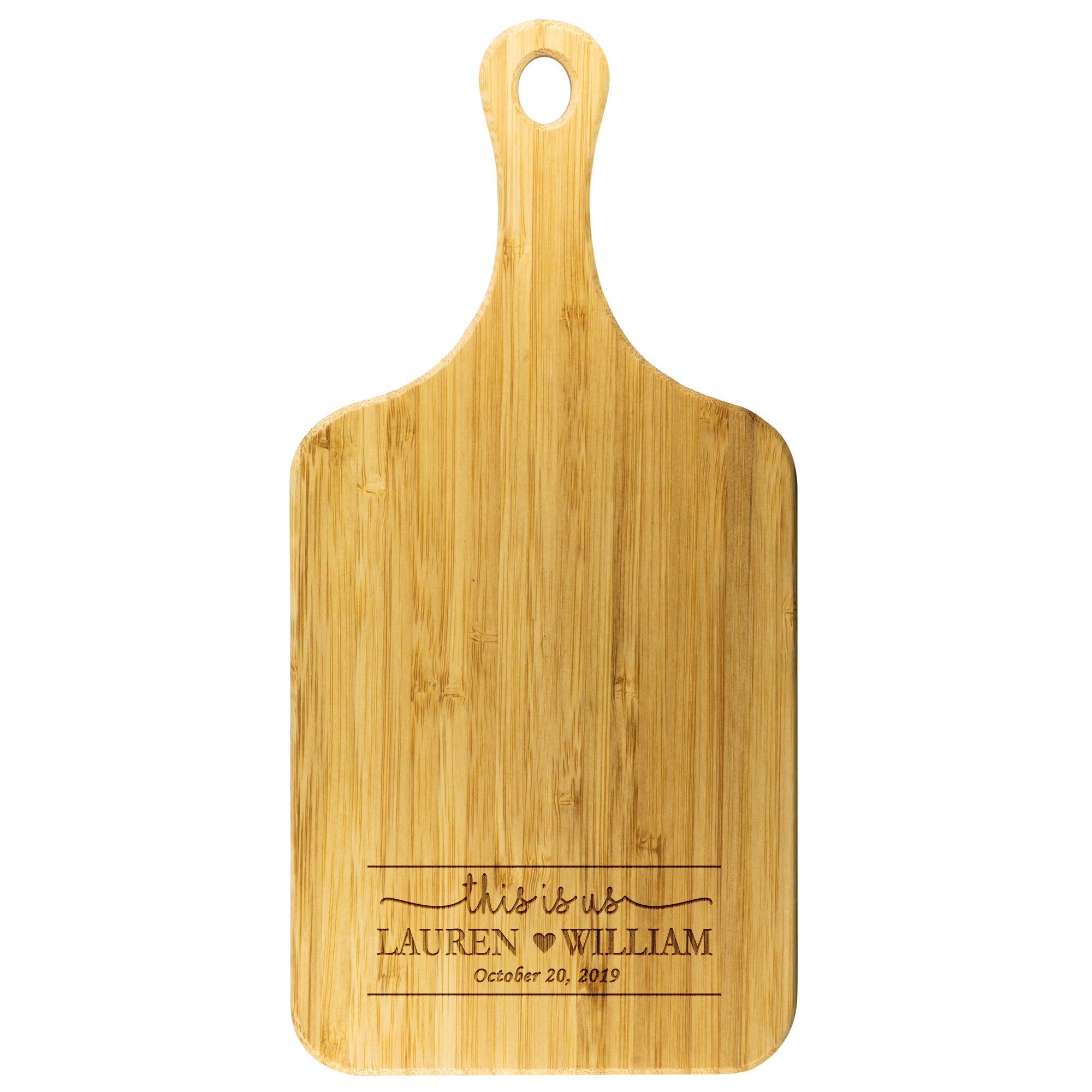 Bamboo Customized Cutting Board with Handle - Design 6- Personalized Gift