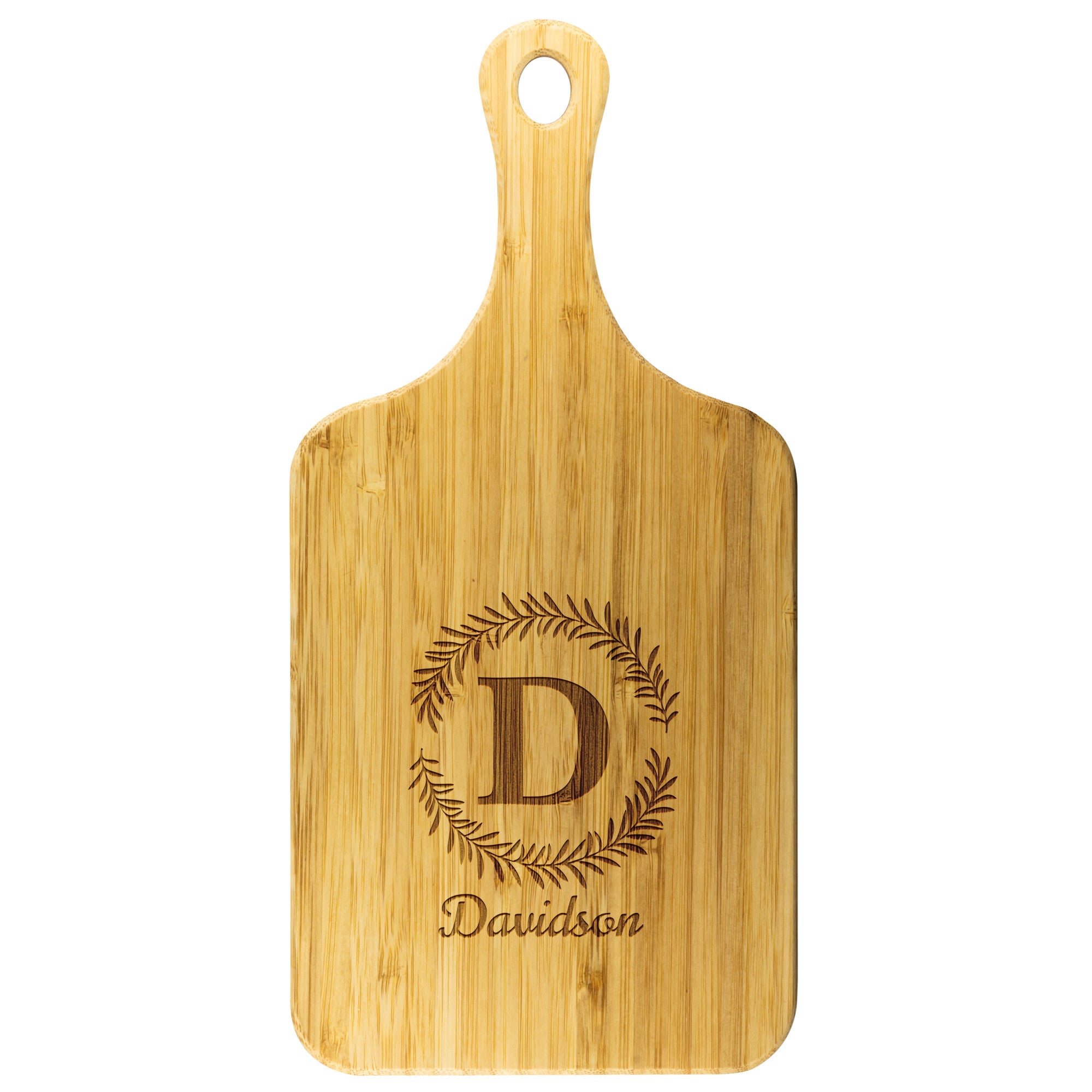Bamboo Customized Cutting Board with Handle - Design 4- Personalized Gift
