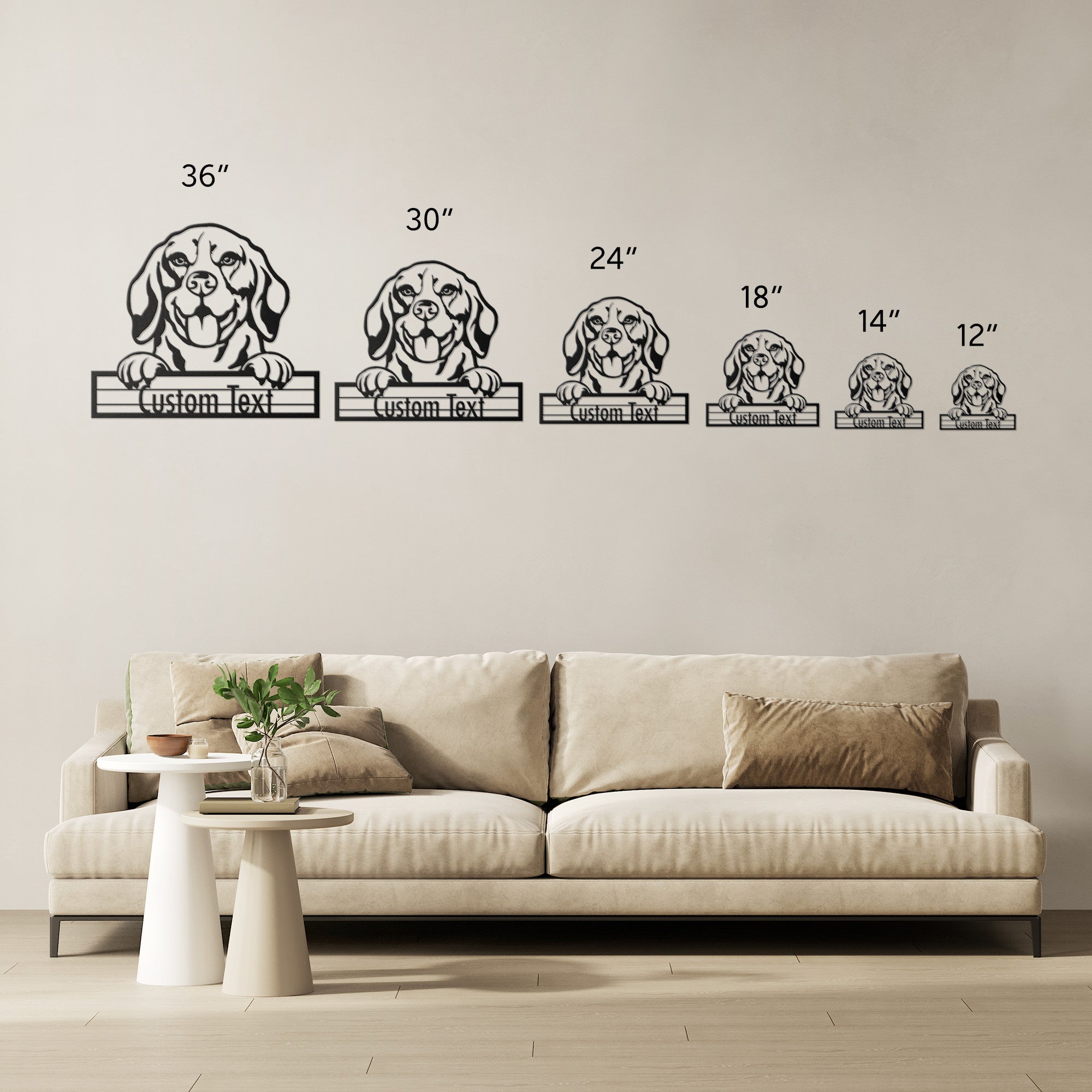 Beagle - Dog Customized Metal Wall Art Decor