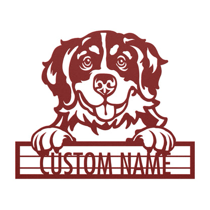 Bernese Mountain - Dog Personalized Metal Wall Art Decor