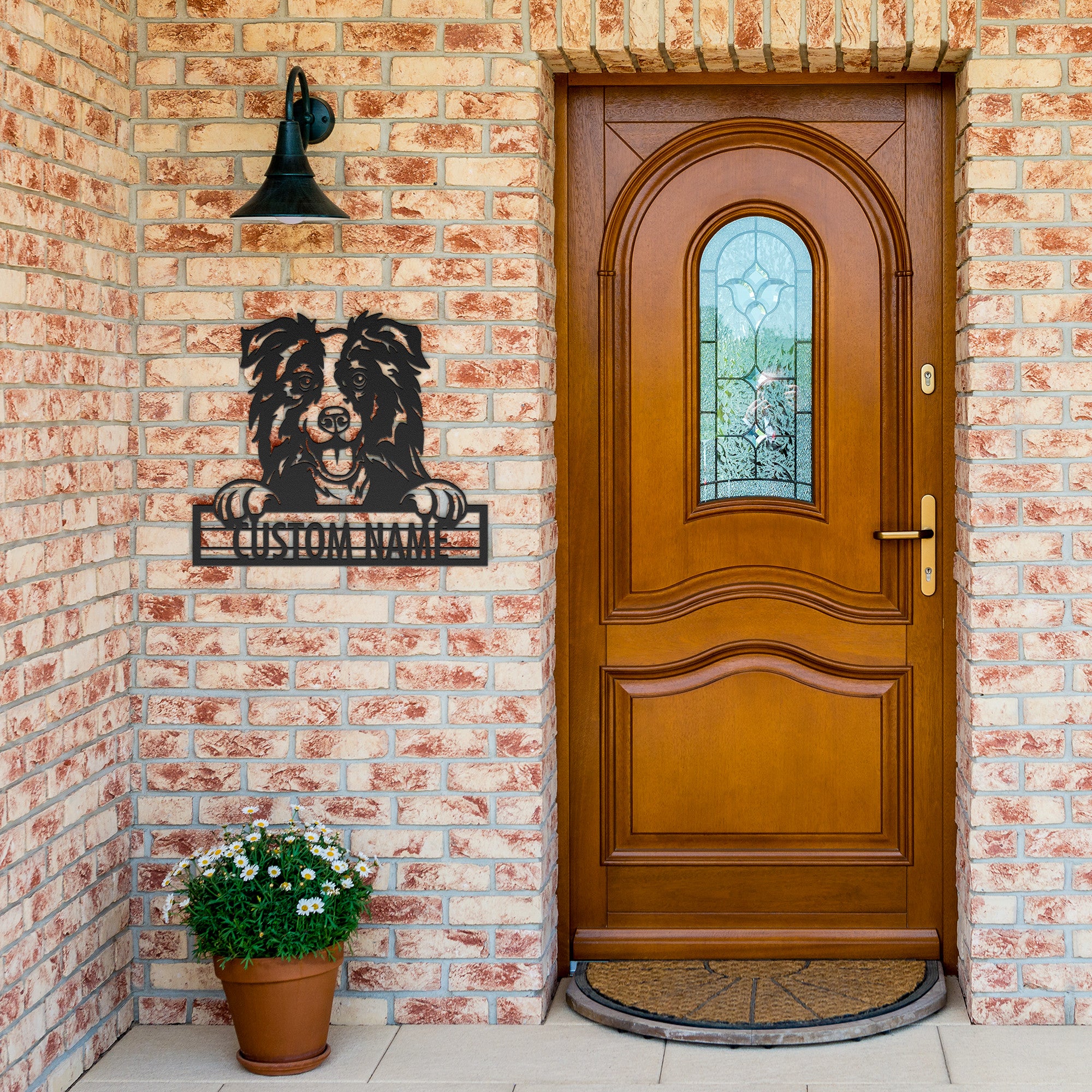 Border Collie - Dog Customized Metal Wall Art Decor