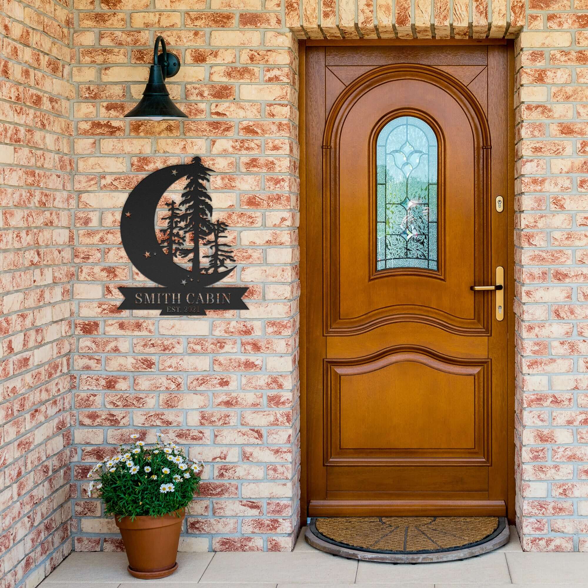 Crescent Moon Custom Monogram Metal Wall Art