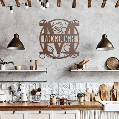 Custom Letter Monogram Personalized Metal Wall Art