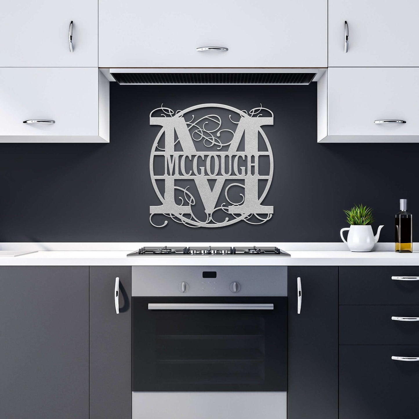Custom Letter Monogram Personalized Metal Wall Art
