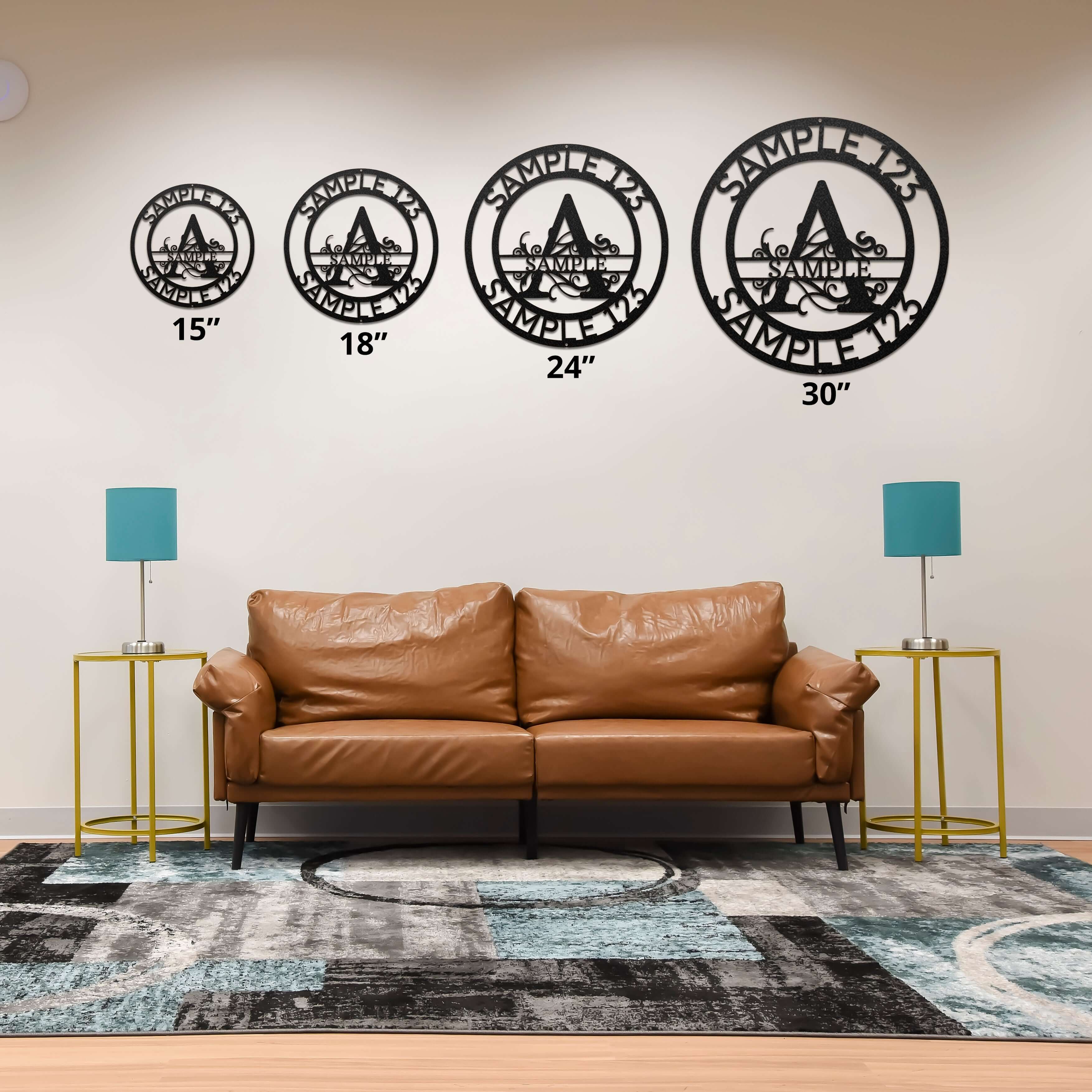 Mountain Ridge Family Name Personalized Metal Wall Art Decor Sign