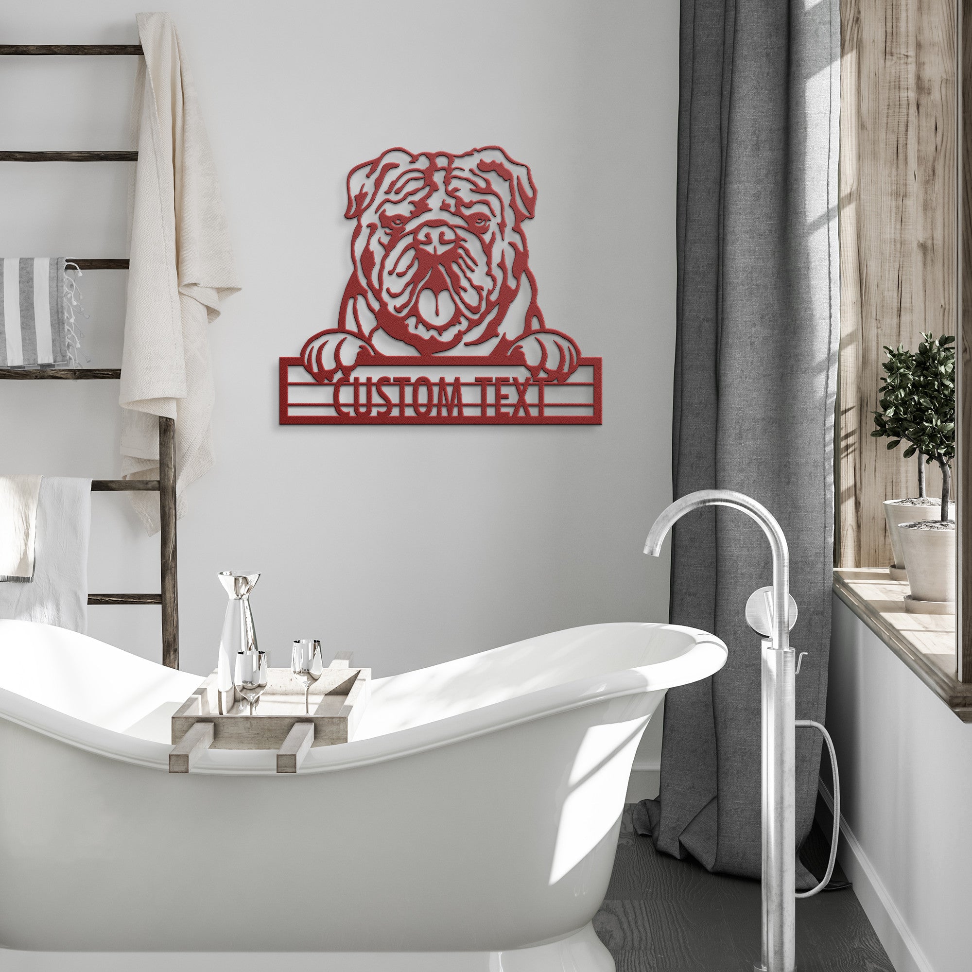 English Bulldog - Dog Customized Metal Wall Art Decor