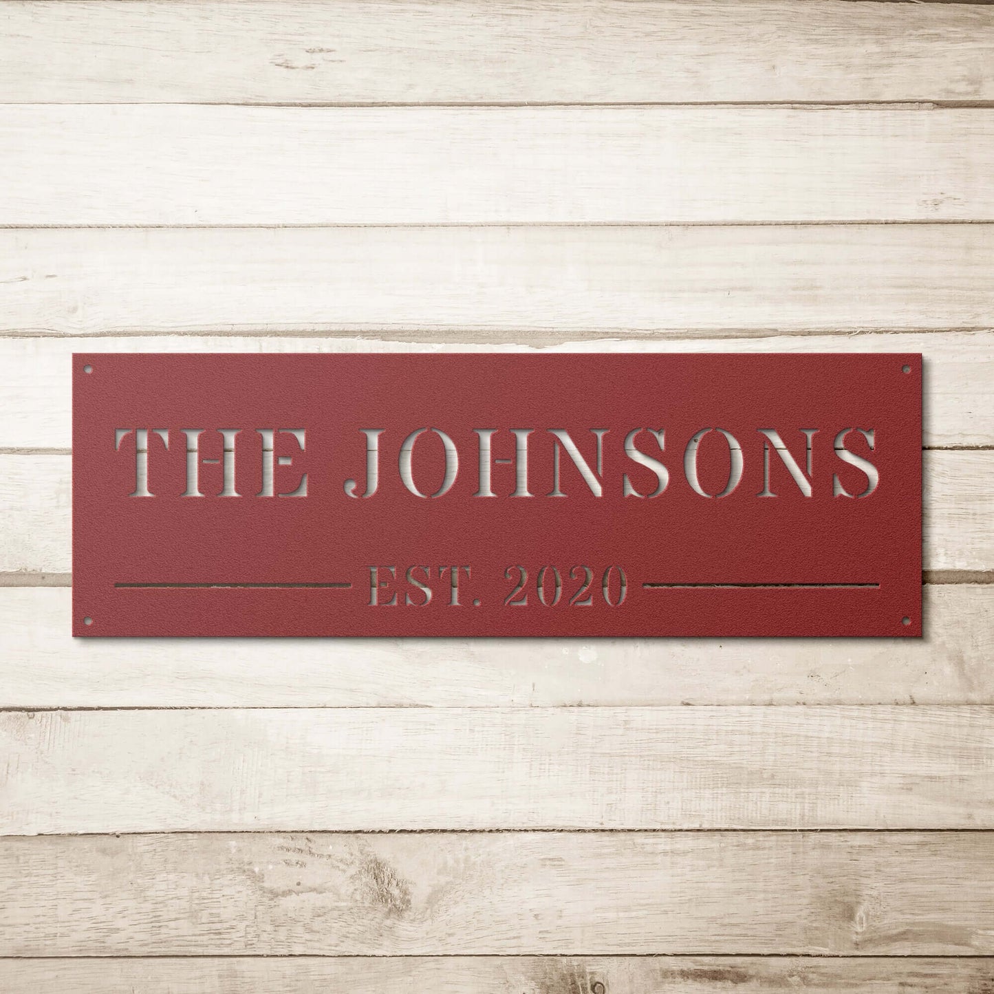 Family Name Est. Custom Monogram Metal Wall Art Decor Sign