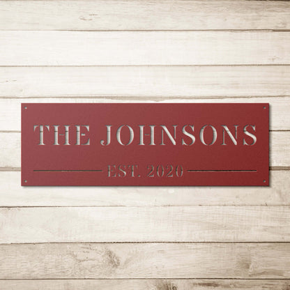Family Name Est. Custom Monogram Metal Wall Art Decor Sign