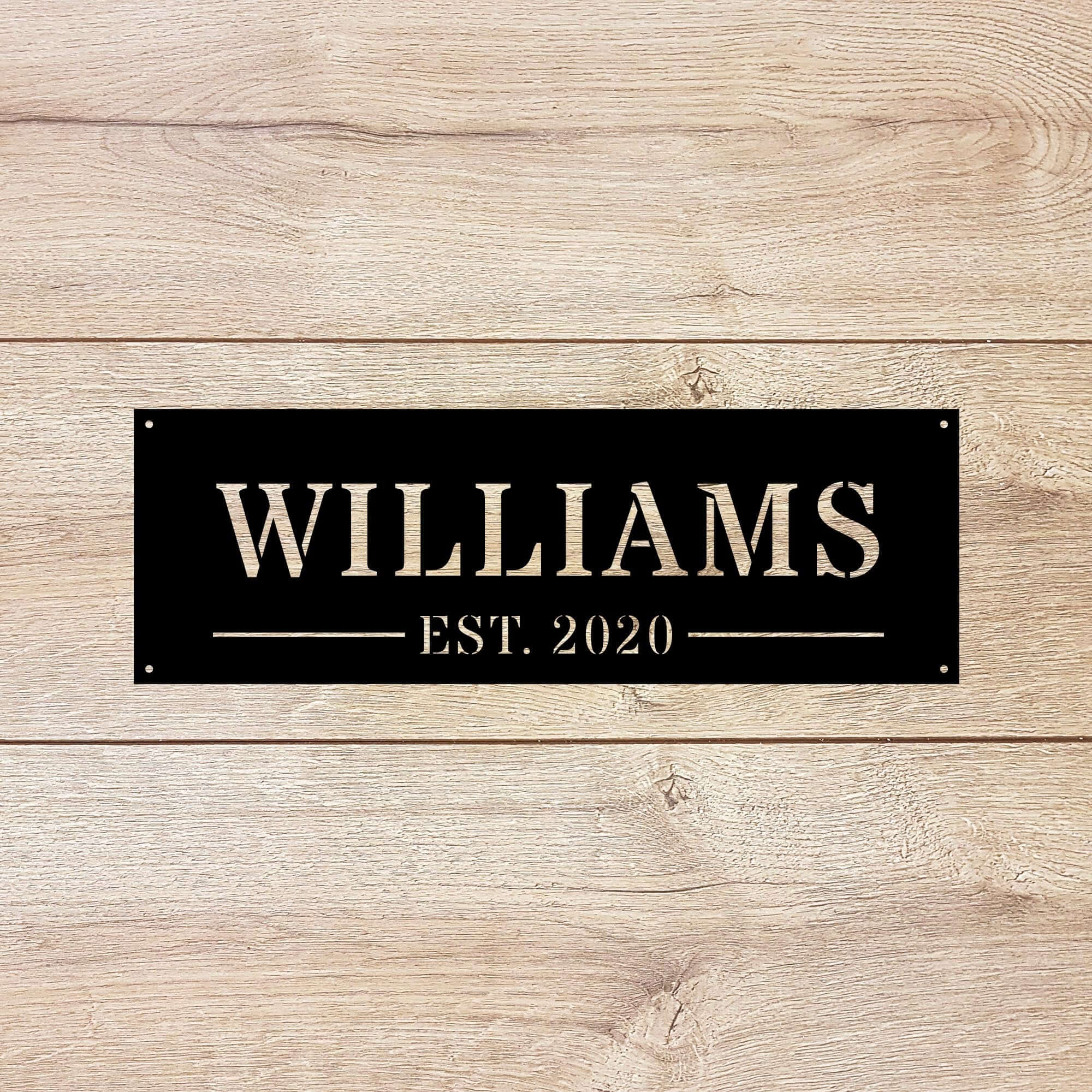 Family Name Est. Custom Monogram Metal Wall Art Decor Sign