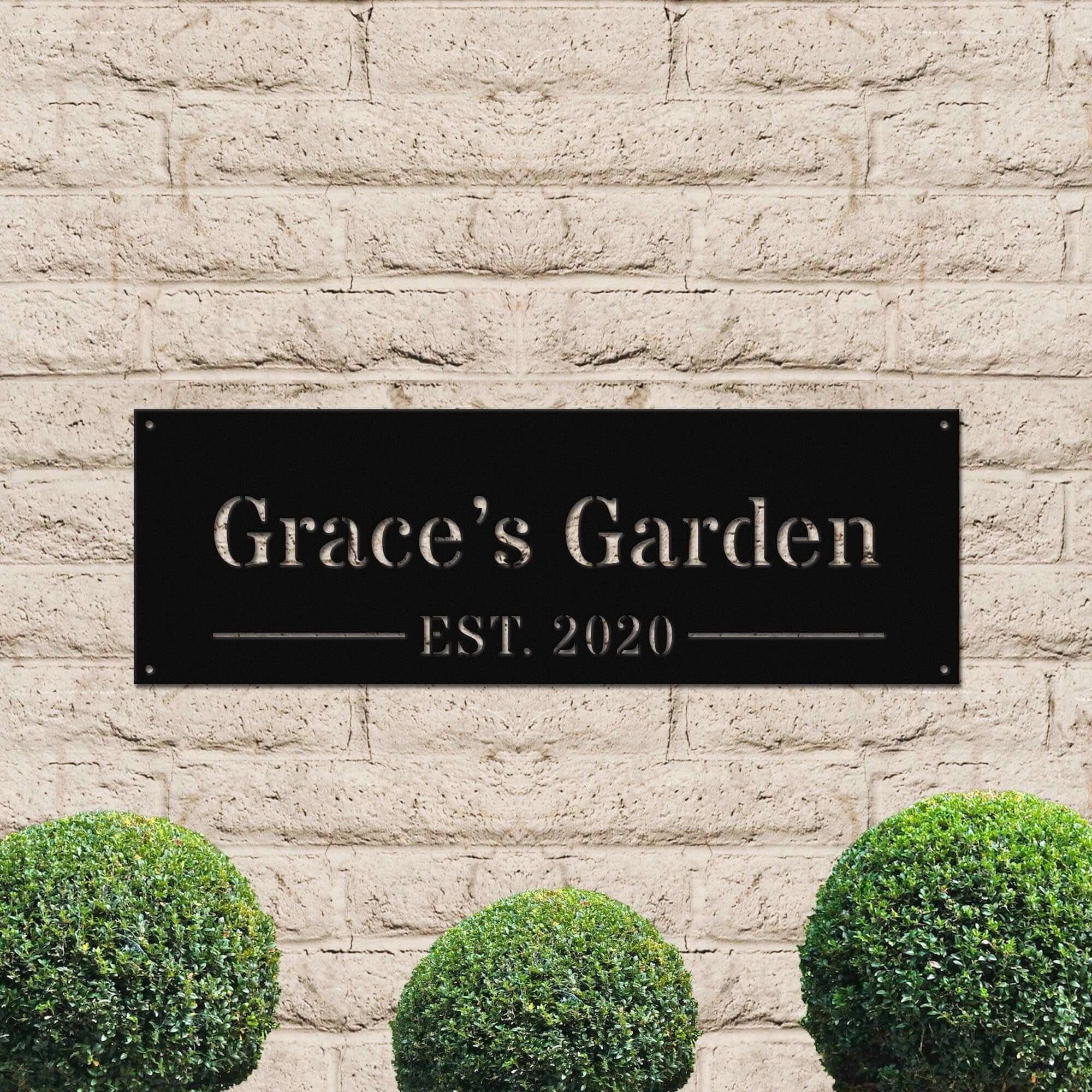 Family Name Est. Custom Monogram Metal Wall Art Decor Sign