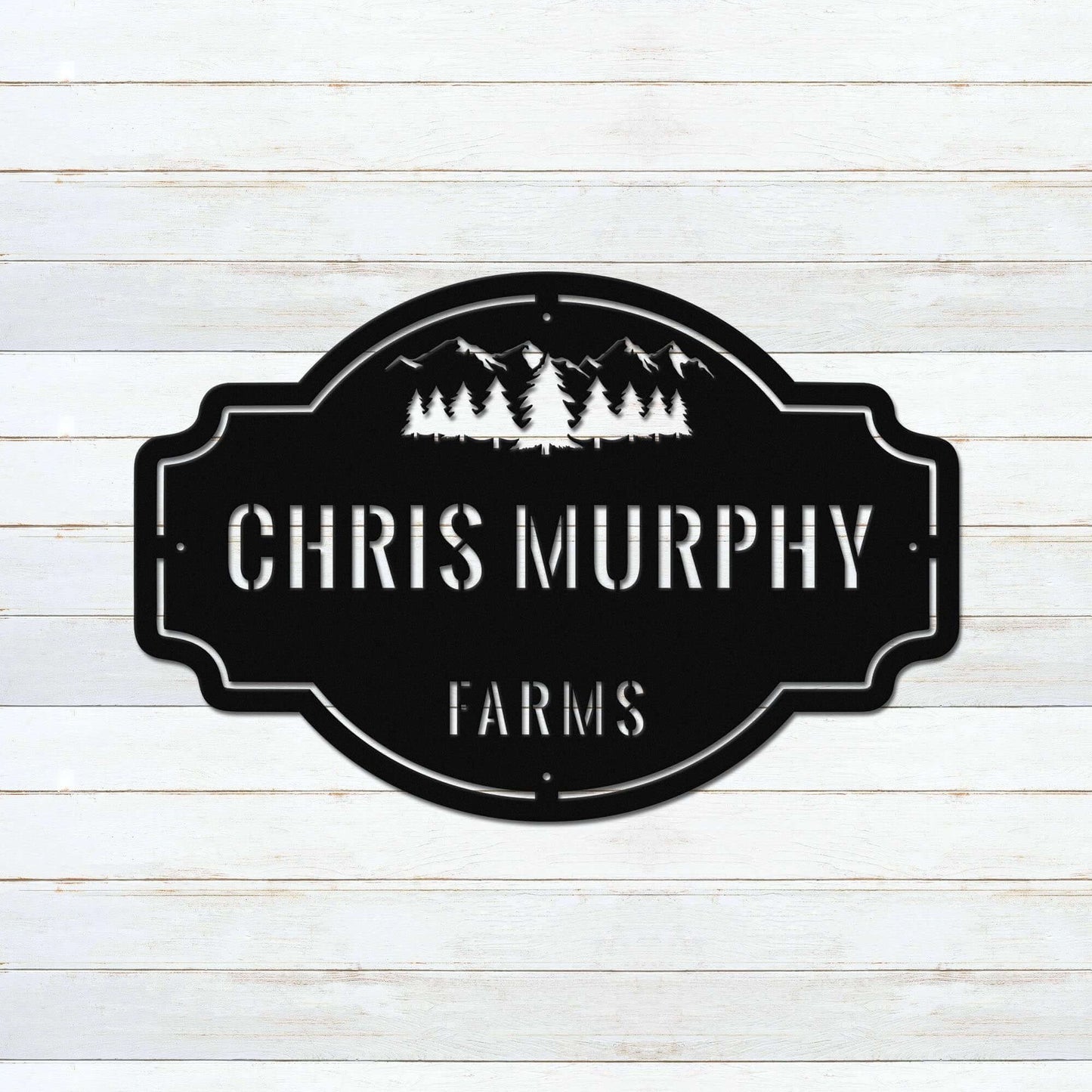 Mountain Ridge Family Name Personalized Metal Wall Art Decor Sign
