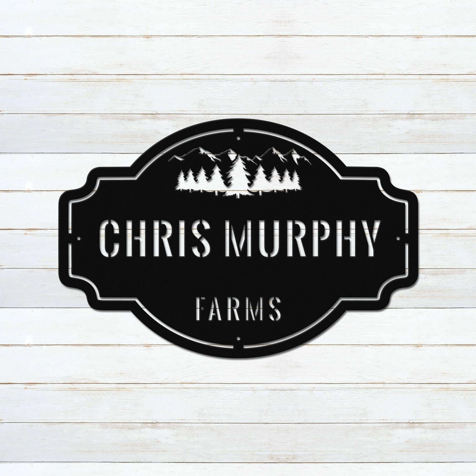 Mountain Ridge Family Name Personalized Metal Wall Art Decor Sign