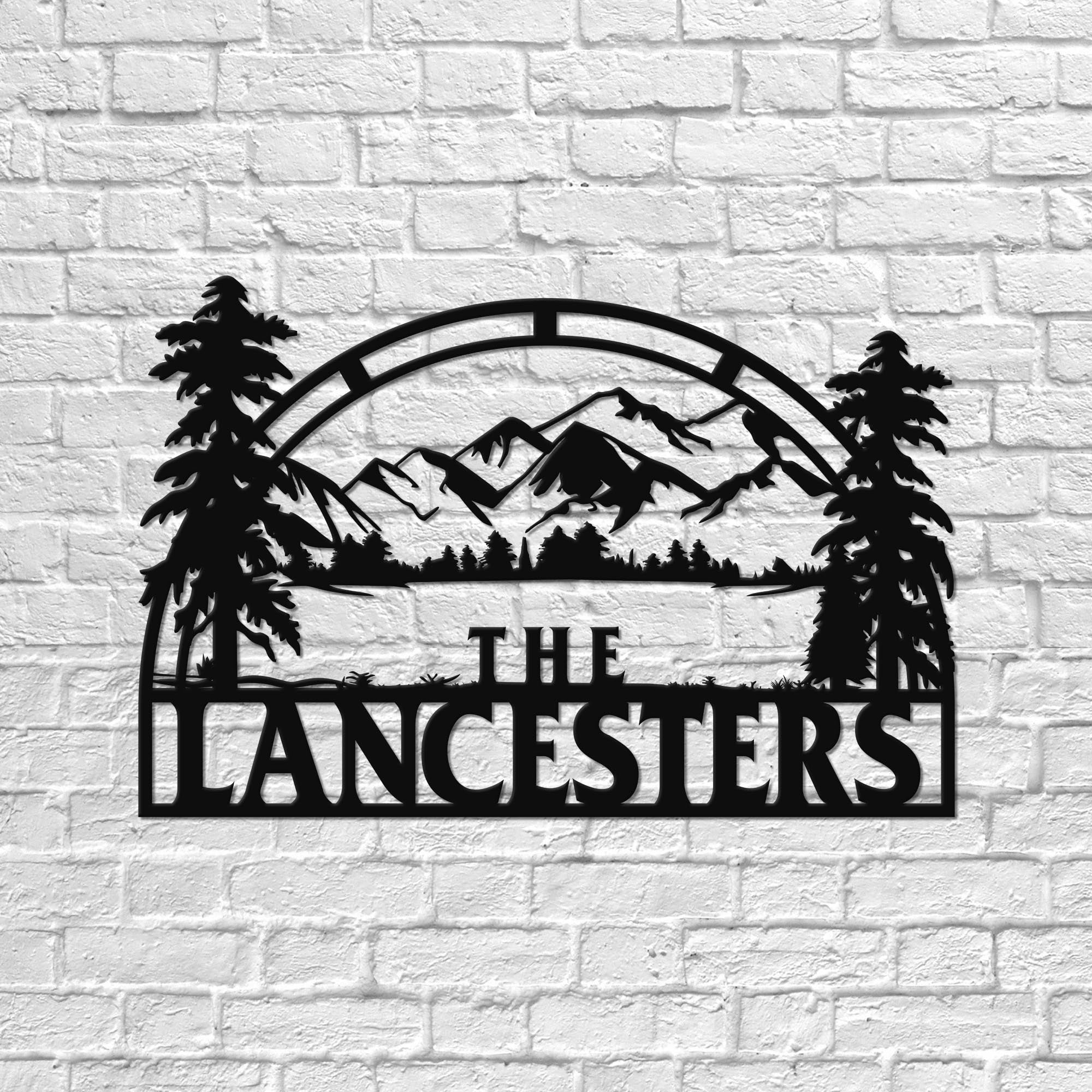 Personalized Wilderness Monogram Custom Metal Wall Decor Sign