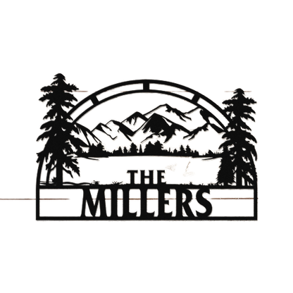 Personalized Wilderness Monogram Custom Metal Wall Decor Sign