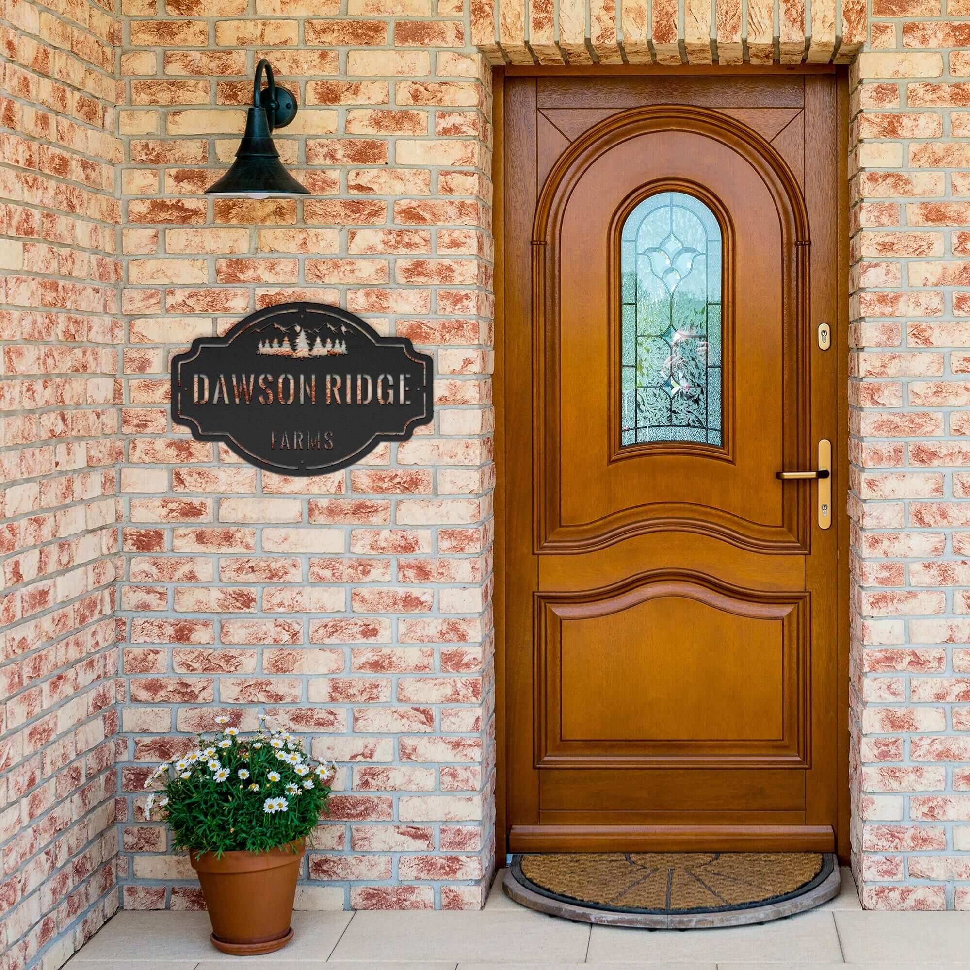 Mountain Ridge Family Name Personalized Metal Wall Art Decor Sign