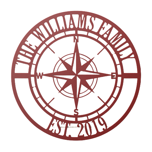 Nautical Compass Rose Personalized Monogram Metal Wall Art Decor