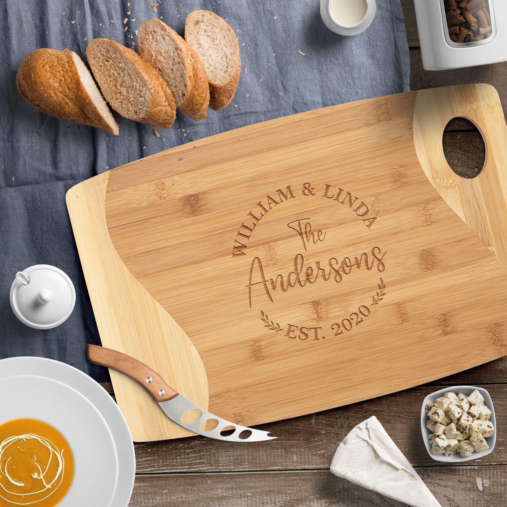 Personalized Bamboo Cutting Board - Design 5- Personalized Gift