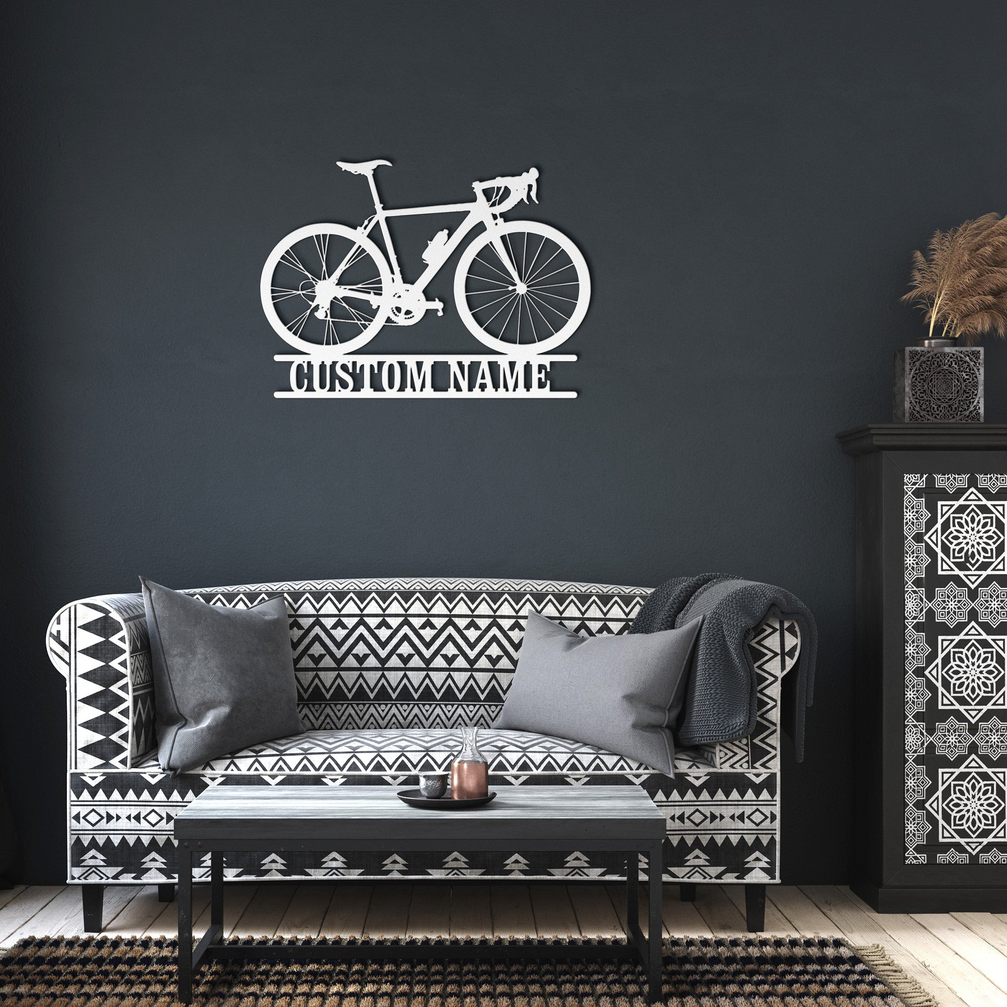 Custom Racing Bicycle Address Name Personalized Metal Art Sign