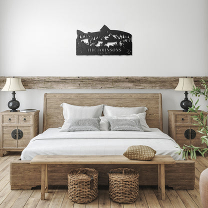 Fish Trout Skyline Personalized Metal Wall Art Sign Outdoor Wall Decor
