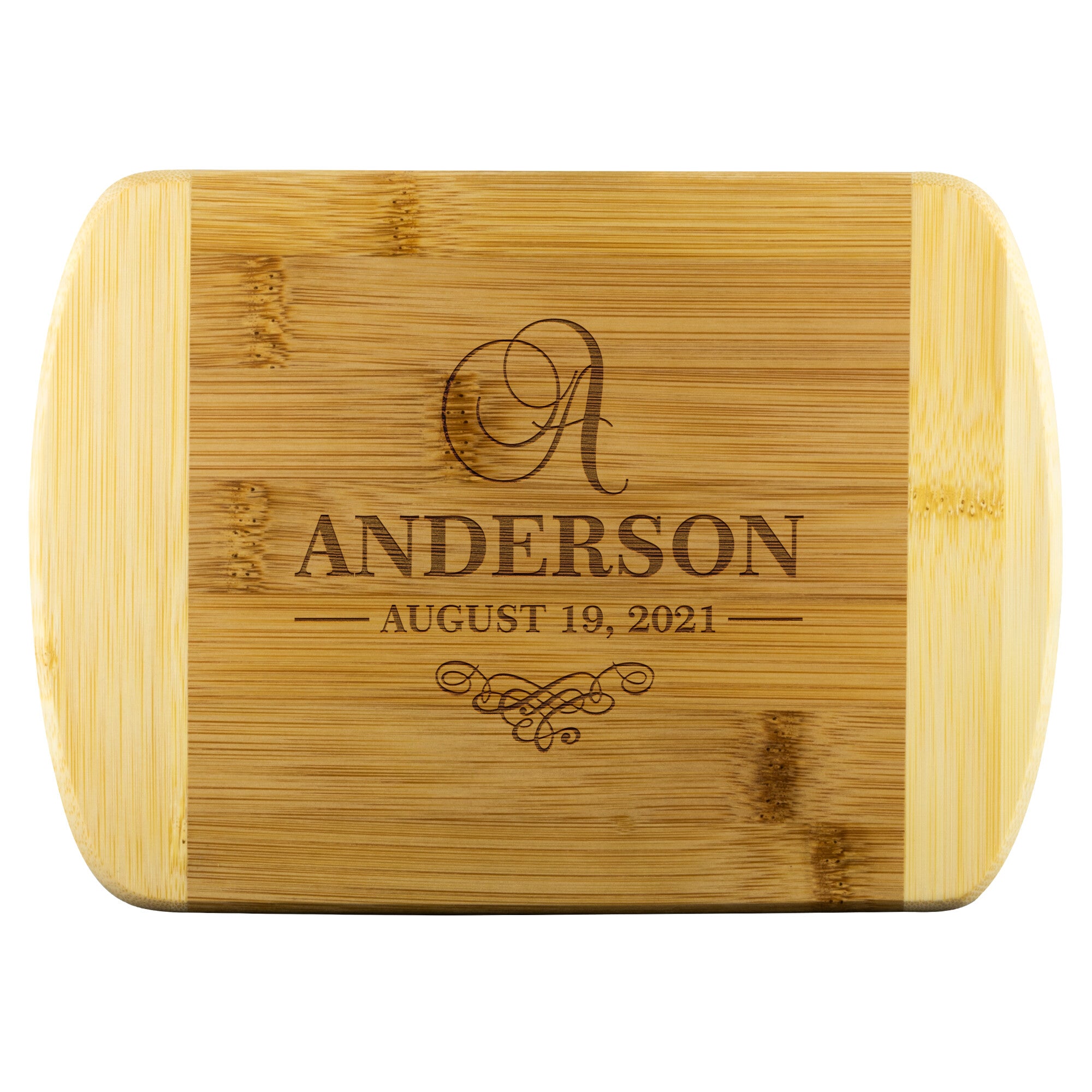 Personalized Round Edge Cutting Board - Design 2- Personalized Gift