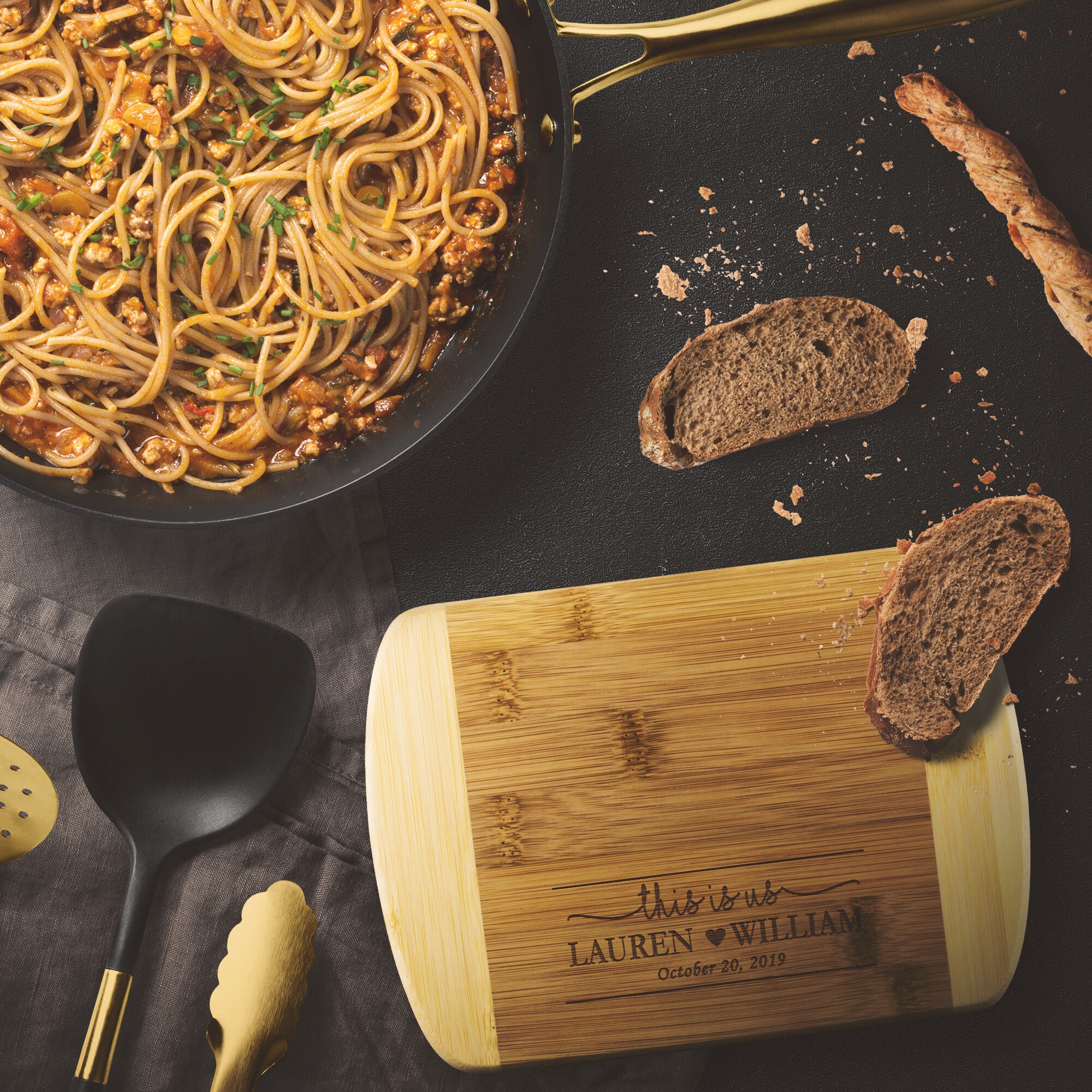 Personalized Round Edge Cutting Board - Design 6- Personalized Gift