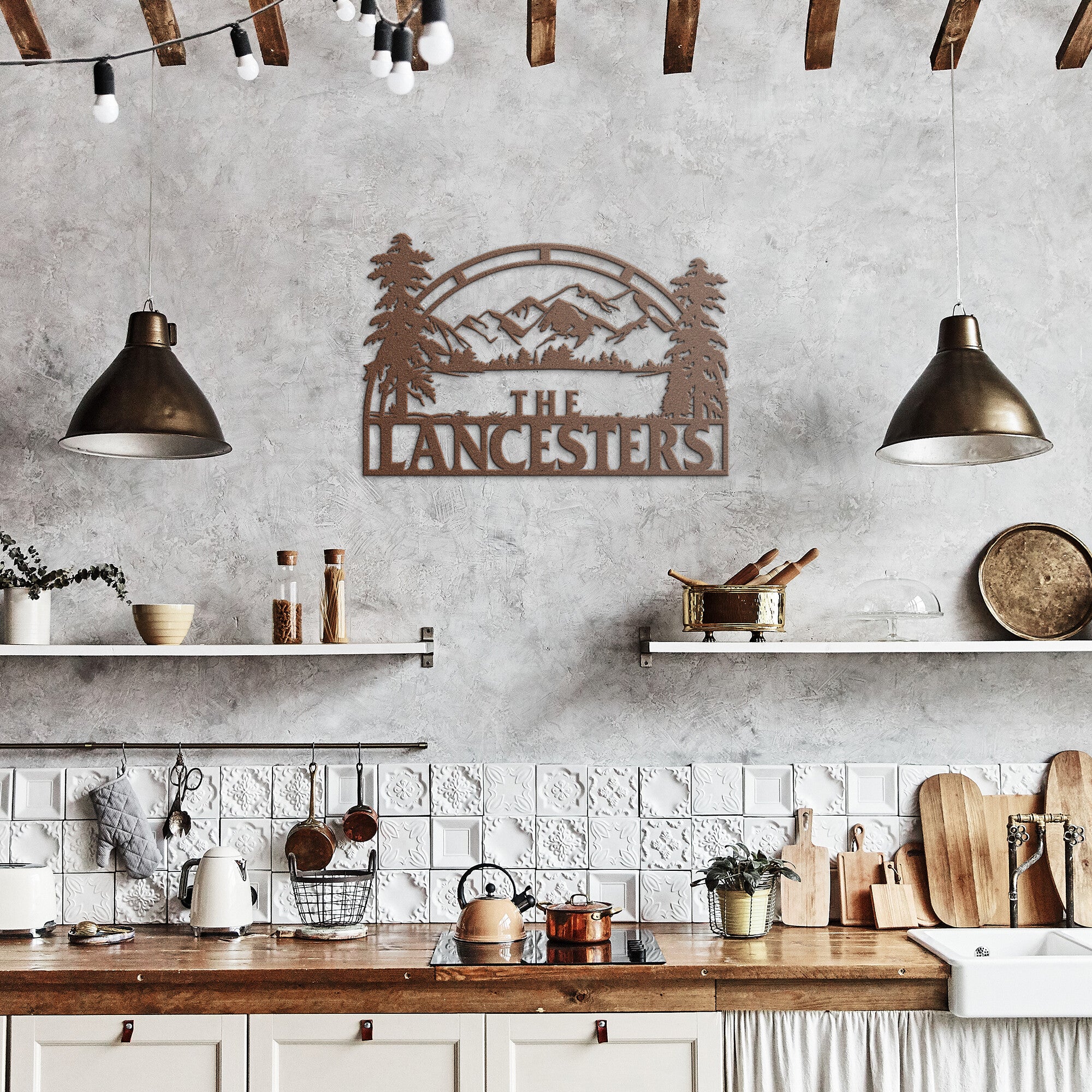 Personalized Wilderness Monogram Custom Metal Wall Decor Sign